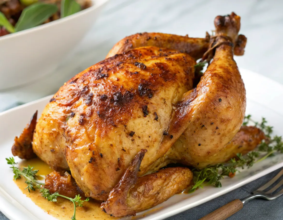 Roasted whole chicken